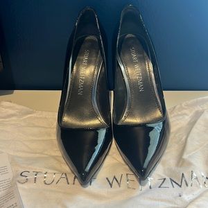 Stuart Weitzman Black Paten Leather Pumps